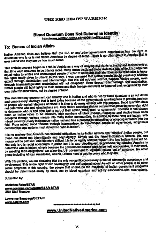 THE RED HEART WARRIOR  Blood Quantum Does Not Determine (dentity  i  _m  82  m  .:.=  m  3 